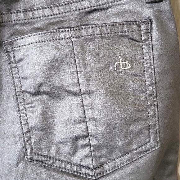 Rag & Bone Pewter Metallic Skinny Jean Leggings - Size 25 - Picture 6 of 9